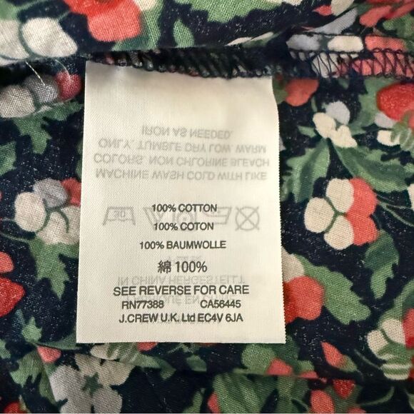 J Crew Liberty Fabric Shirt Blouse Women Sz 2 Floral Long Sleeve Button Up Artsy - Picture 7 of 10